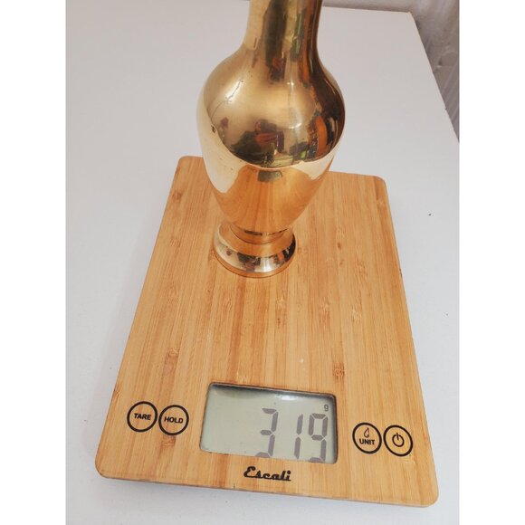 small Vintage Brass Vase - Boho / Eclectic Decor - Decorative Centerpiece Vase - Picture 9 of 9